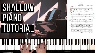 Shallow Piano Tutorial Lady Gaga Bradley Cooper  Shallow A Star Is Born  Easy Piano Tutorial [upl. by Nnyledam]