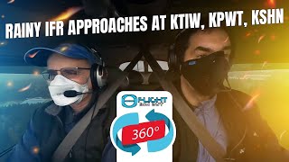 360 Cloudsurfing Ambient Rainy IFR Approaches at KTIW KPWT KSHN [upl. by Now]