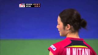 Beautiful net play by Ratchanok Inthanon  World Badminton Championships 2014 [upl. by Aisemaj202]