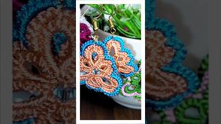 148Tatting Earrings needletattingtatting handmade diy shorts [upl. by Lilak]