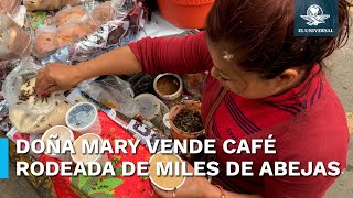 quotLa Reina de las Abejas” vende café y alimenta a un colmenar en su triciclo en la Condesa [upl. by Codi]