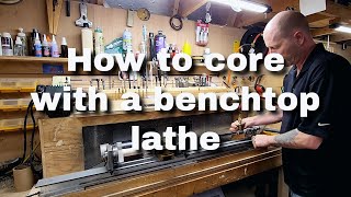 How to core pool cue handle and forearm using a benchtop lathe [upl. by Carlie]