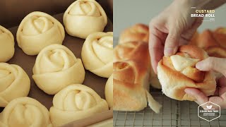 꽃처럼 예쁜 🌼 커스터드 롤빵 만들기  Flowershaped Custard Bread Roll Recipe  Cooking tree [upl. by Fellows]