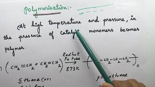 Polymerisation of etheneHydrocarbonsUnit 13VOL 2XISTDTN [upl. by Anavlys]