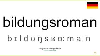 Aussprache Bildungsroman Deutsch [upl. by Drobman472]