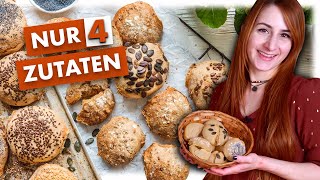 Fluffige Brötchen selber backen  Nur 4 Zutaten 😍 [upl. by Hal]