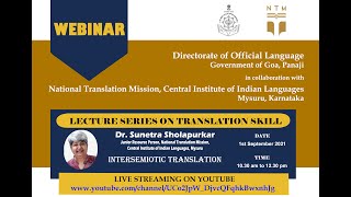 Intersemiotic Translation  Dr Sunetra Sholapurkar [upl. by Rinum992]