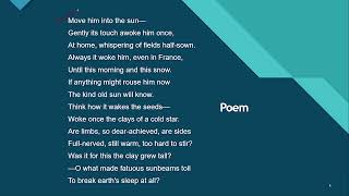 Line By Line Summary and Analysis of the Poem Futility by Wilfred Owen  Important points [upl. by Schlenger]