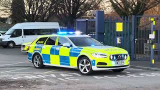 Police Volvo V90 Responding to an Emergency Call from Almondsbury Police Station near Bristol [upl. by Fem384]