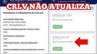 Documento CRLV não atualiza na carteira digital  Restrição administrativo e Bloqueio diversos [upl. by Retsevlys634]