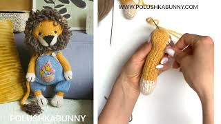 Knitted Lion  How to make up arms  POLUSHKABUNNY [upl. by Anavlys251]