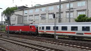 193 mit IC1 Garnitur des Eurocity Hamburg Kopenhagen bei der Einfahrt in den Hauptbahnhof Hamburg [upl. by Assiram]