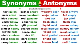 Learn 270 Synonym Words  Antonym Words in English  Strengthen Your English Vocabulary [upl. by Ojillek998]