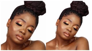 GOLDEN BRONZE MAKEUP TUTORIAL FOR DARK SKIN [upl. by Ettebab655]