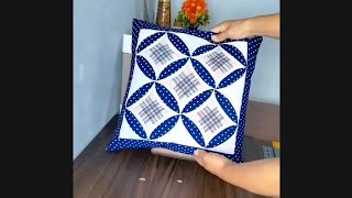 Make Very easy beautiful cushion cover cutting and stitching DIY cushion cover ❤️ [upl. by Amadeus]