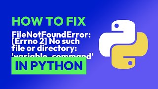 How to fix FileNotFoundError Errno 2 No such file or directory variable in Python [upl. by Negem]