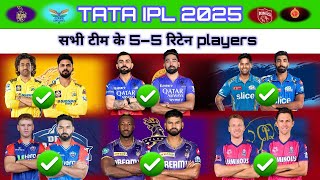 ipl 2025 retention players list All team 55 return players list 2025 ipl2025 iplretention [upl. by Einra]