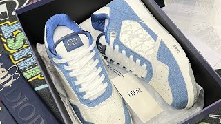 Khanhbang Review Dior B27 Blue Denim V2 Da Thật  Unboxing [upl. by Noval]