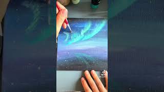 Aurora boreale facile per tutti art painting acrylicpainting yepoda auroraborealis [upl. by Clifton936]