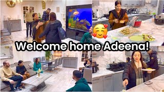 WELCOME HOME ADEENA 🥰 MAMA COOKS SPECIAL FOOD FOR ADEENA AND FAMILY 🥘😍 [upl. by Ardnua716]