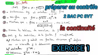 la continuité 🚩Préparer au contrôle 2bac pc svt exercice 1 [upl. by Nahtnhoj]