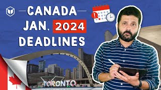 Canada Deadlines for January 2024  When to apply  Colleges and Universities [upl. by Reeva]