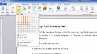 How to Create a Likert ScaleQuestionnaire in Word [upl. by Elene]