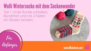 Socken stricken lernen mit dem Sockenwunder  Teil 1 von 3 [upl. by Adnowat]