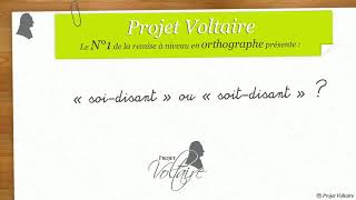 « soidisant » ou « soitdisant »   Lorthographe avec Projet Voltaire [upl. by Addia]