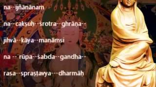 Prajna Paramita Hrdaya Sutra Heart Sutra In Sanskrit w Lyrics [upl. by Irot]