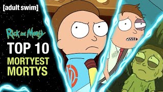 Top 10 Mortyest Mortys of All Time  Rick and Morty  adult swim [upl. by Ayamahs]