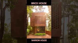 Narrow Brick house In India  shorts architecture whyarch architect home [upl. by Moreland]