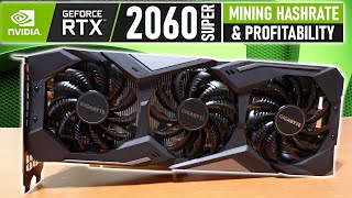 RTX 2060 Super Mining Ethereum amp Flux Hashrate Profitability amp Overclocking [upl. by Nekciv]