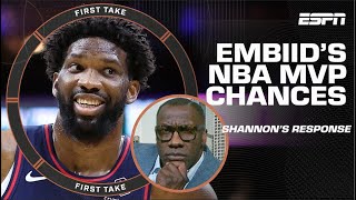 Shannon Sharpe thinks Joel Embiid is the UNANIMOUS NBA MVP 💪  First Take [upl. by Gaulin]