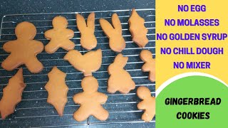 No molasses and Eggless Gingerbread Cookies Recipe  No equipment amp no chill dough Cookies [upl. by Alroy]