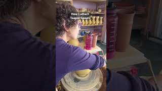 This is how I attach my teapot spouts pottery wheelthrowing teapots potter maker potterylife [upl. by Jocelyne]