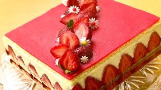 La recette du fraisier avec crème mousseline inratable [upl. by Lorusso]