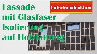 Hinterlüftete Fassaden Unterkonstruktion aus Holz mit Glaswolle im Kreuzverband für Prefa Sidings [upl. by Yretsym919]