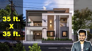 35X35 Feet House Design 3D  135 Gaj  1225 sqft  3535 house design  105X105 Meter  DV Studio [upl. by Lovich860]