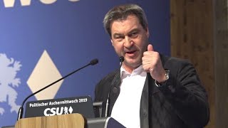 Söder attackiert beim politischen Aschermittwoch AfD und Grüne [upl. by Carolyn223]