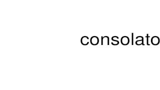 How to pronounce consolatory [upl. by Lennad]