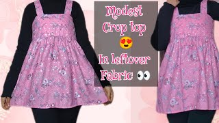 Modest Kerala Style Crop Top Cutting And Stitching Step By Step  Crop Top  Short Top [upl. by Laurin]