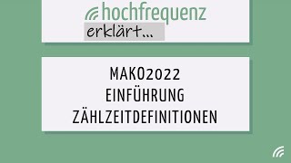 Hochfrequenz erklärt Zählzeitdefinitionen [upl. by Dag]