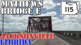 Mathews Bridge East  Jacksonville  Florida  4K Infrastructure Drive [upl. by Nerac]