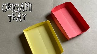 Origami Tray box  How to make a paper tray  DIY Paper Tray [upl. by Bisset]