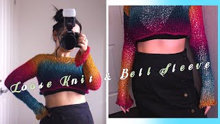 Loose Knit Cropped Sweater Knitting Tutorial for Absolute Beginners [upl. by Aiciled]