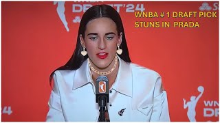 CAITLIN CLARK WON 2024 WNBA  1 DRAFT PICK FOR INDIANA FEVERDECKED OUT IN PRADA GEAR [upl. by Birchard]