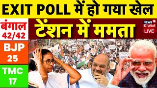 West Bengal Exit Poll Live बंगाल का एग्जिट पोल  PM Modi  BJP Vs TMC  Mamata Banerjee [upl. by Yeknarf]