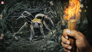 TERROR ONDE EXPLORAMOS UMA CAVERNA BIZARRA CHEIA DE ARANHAS GIGANTES  Cassiculus [upl. by Calida]