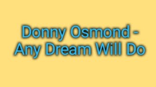 Donny Osmond  Any Dream Will Do Lyrics [upl. by Trakas842]